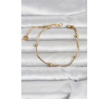 316L Çelik Gold Renk Top Zincirli Kadın Bileklik - TJ-BB8393