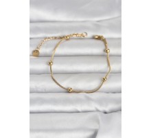 316L Çelik Gold Renk Top Zincirli Kadın Bileklik - TJ-BB8393