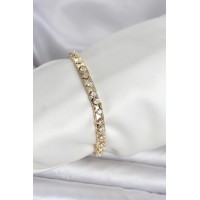 Pirinç Gold Renk Zirkon Taşlı Kadın Bileklik TJ-BB8396