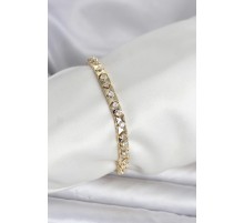 Pirinç Gold Renk Zirkon Taşlı Kadın Bileklik - TJ-BB8396
