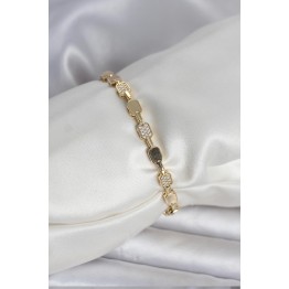 Pirinç Zirkon Taşlı Gold Renk Kadın Bileklik TJ-BB8397