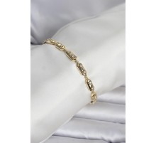 Pirinç Gold Renk Kutup Yıldızı İşleme Kadın Bileklik - TJ-BB8403