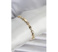 Pirinç Gold Renk Sütun Model Kadın Bileklik - TJ-BB8404