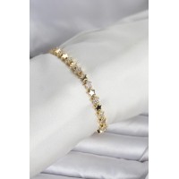 Pirinç Gold Renk Zirkon Taşlı Yıldız Model Kadın Bileklik TJ-BB8405