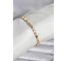 Pirinç Gold Renk Zirkon Taşlı Yıldız Model Kadın Bileklik - TJ-BB8405