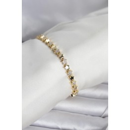 Pirinç Gold Renk Zirkon Taşlı Yıldız Model Kadın Bileklik TJ-BB8405