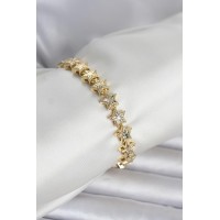 Pirinç Gold Renk Yıldız Model Kadın Bileklik TJ-BB8407