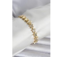 Pirinç Gold Renk Yıldız Model Kadın Bileklik - TJ-BB8407