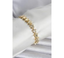 Pirinç Gold Renk Yıldız Model Kadın Bileklik - TJ-BB8407