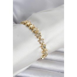 Pirinç Gold Renk Yıldız Model Kadın Bileklik TJ-BB8407