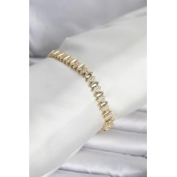 Pirinç Gold Renk Arpa Model Kadın Bileklik TJ-BB8408