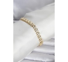 Pirinç Gold Renk Arpa Model Kadın Bileklik - TJ-BB8408
