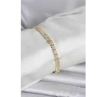 Pirinç Gold Renk Zirkon Taşlı Çavuş Model Kadın Bileklik - TJ-BB8420