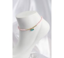 Pembe Renk Boncuklu Balık Figürlü Halhal - TJ-HH1685