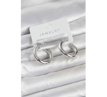 Gümüş Renk Pirinç Halka 25 mm Kadın Küpe - TJ-BKP11758