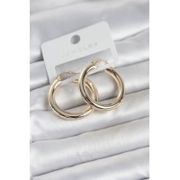 Gold Renk Pirinç Halka 30 mm Kadın Küpe TJ-BKP11759