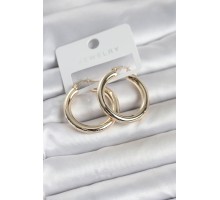 Gold Renk Pirinç Halka 30 mm Kadın Küpe - TJ-BKP11759