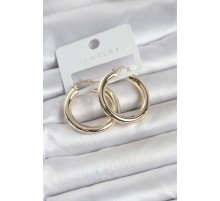 Gold Renk Pirinç Halka 30 mm Kadın Küpe - TJ-BKP11759