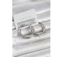 Gümüş Renk Pirinç Halka 30 mm Kadın Küpe - TJ-BKP11760
