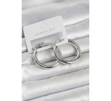 Gümüş Renk Pirinç Halka 30 mm Kadın Küpe - TJ-BKP11760
