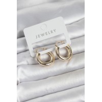 Gold Renk Pirinç Halka 20 mm Kadın Küpe TJ-BKP11761