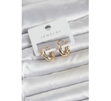 Gold Renk Pirinç Halka 15 mm Kadın Küpe - TJ-BKP11763