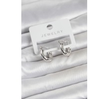 Gümüş Renk Pirinç Halka 15 mm Kadın Küpe - TJ-BKP11764
