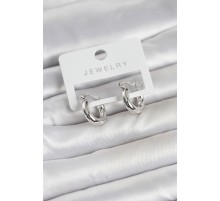 Gümüş Renk Pirinç Halka 15 mm Kadın Küpe - TJ-BKP11764