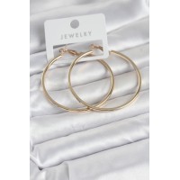Gold Renk Pirinç Köşeli Kenar Halka 54 mm Kadın Küpe TJ-BKP11767