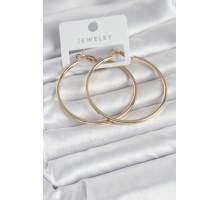 Gold Renk Pirinç Köşeli Kenar Halka 54 mm Kadın Küpe - TJ-BKP11767
