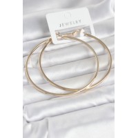 Gold Renk Pirinç Köşeli Kenar Halka 72 mm Kadın Küpe TJ-BKP11769