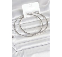 Gümüş Renk Pirinç Köşeli Kenar Halka 72 mm Kadın Küpe - TJ-BKP11770