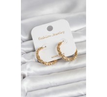Gold Renk Pirinç Tırtık Model Kadın Küpe - TJ-BKP11771