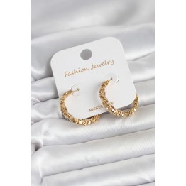 Gold Renk Pirinç Tırtık Model Kadın Küpe TJ-BKP11771