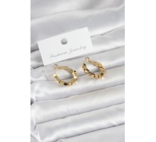 Gold Renk Kare Halka Model Kadın Küpe - TJ-BKP11773