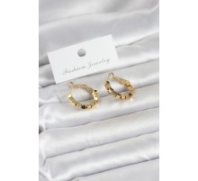 Gold Renk Kare Halka Model Kadın Küpe - TJ-BKP11773