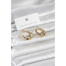 Gold Renk Kare Halka Model Kadın Küpe TJ-BKP11773