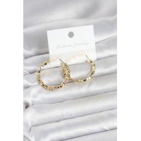 Pirinç Gold Renk Minimal Kare Halka Kadın Küpe TJ-BKP11775