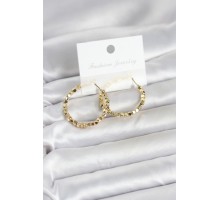 Pirinç Gold Renk Minimal Kare Halka Kadın Küpe - TJ-BKP11775