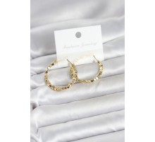 Pirinç Gold Renk Minimal Kare Halka Kadın Küpe - TJ-BKP11775