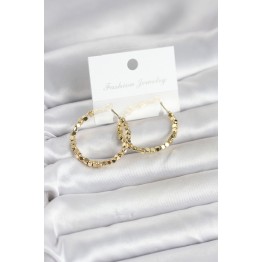 Pirinç Gold Renk Minimal Kare Halka Kadın Küpe TJ-BKP11775