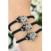 Siyah  Zirkon Taşlı Fil Aksesuarlı Metal Bayan Bileklik - TJ-BB1633
