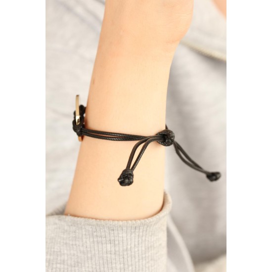 COOL (Havalı) Siyah Deri İpli Unisex Mood Bileklik - TJ-BB1984