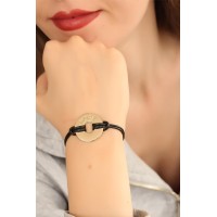 HOPE (Umutlu) Siyah Deri İpli Unisex Mood Bileklik TJ-BB1985