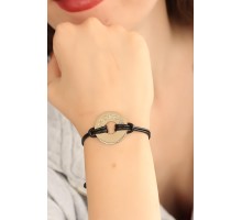 FREEDOM (Özgür) Siyah Deri İpli Unisex Mood Bileklik - TJ-BB1988