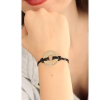 FREEDOM (Özgür) Siyah Deri İpli Unisex Mood Bileklik - TJ-BB1988