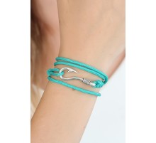 Turkuaz Renk Gümüş Metal Kancalı Bayan Çoklu Bileklik - TJ-BB2370-KS