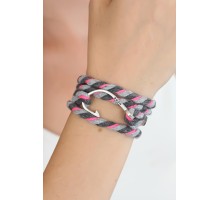 Karışık Desenli Pembe Gri Gümüş Metal Kancalı Bayan Çoklu Bileklik - TJ-BB2378-KS