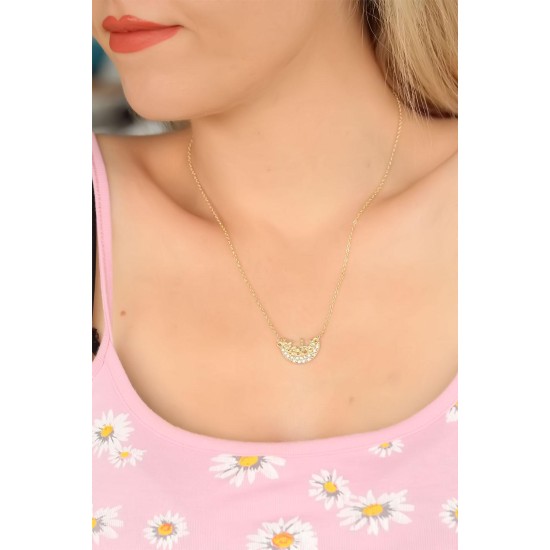 Zirkon Taşlı Bayan Kolye - TJ-BKO4623-KS