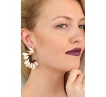 Midye Kabuk Tasarım Bayan Küpe - TJ-BKP4803-KS